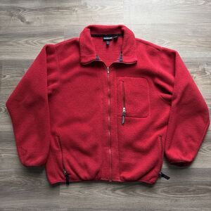 Vintage 90s Patagonia Synchilla Zip Red Fleece Jacket Pullover Size XL USA Pile
